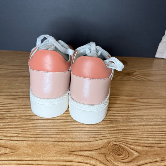 Love Moschino White Pink Colorblock Heart Casual Dress Sneakers Womens 40 - Picture 3 of 12